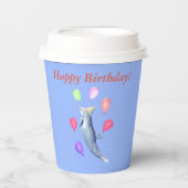 Happy Birthday Dolphin en Balloons Papieren Bekers (Voorkant)