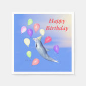 Happy Birthday Dolphin en Balloons Servetten (Voorkant)