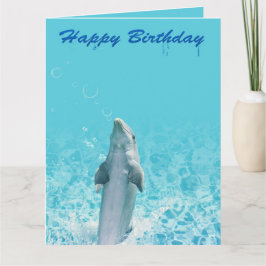Happy Birthday Dolphin in Water Kaart