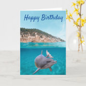 Happy Birthday Dolphin Lover Kaart (Gele Bloem)
