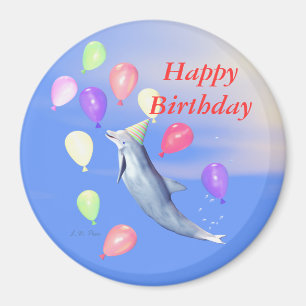 Happy Birthday Dolphin Magneet