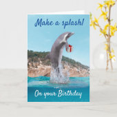 Happy Birthday Dolphin Make a Splah Kaart (Gele Bloem)
