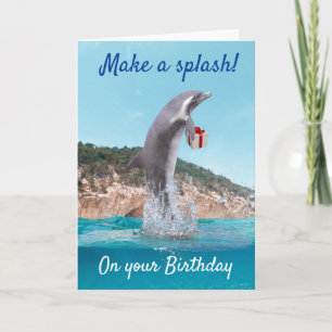 Happy Birthday Dolphin Make a Splah Kaart