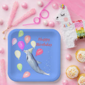 Happy Birthday Dolphin Papieren Bordje (Feest)