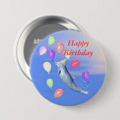 Happy Birthday Dolphin Ronde Button 7,6 Cm (Voorkant /achterkant)