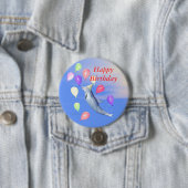 Happy Birthday Dolphin Ronde Button 7,6 Cm (In situ)