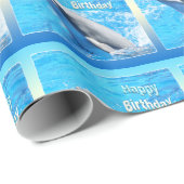 Happy Birthday Dolphin Wrapping Paper Cadeaupapier (Rol Hoek)