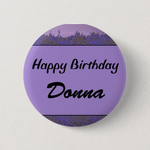 Happy Birthday Donna Ronde Button 5,7 Cm