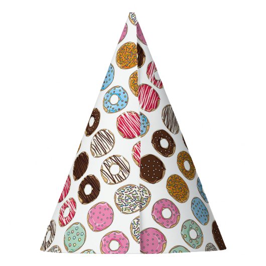 Happy Birthday Donuts Pink and Chocolate Party Pet Feesthoedjes (Achterkant)