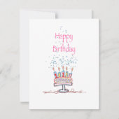 Happy Birthday Doodle Cake Kaart (Voorkant)