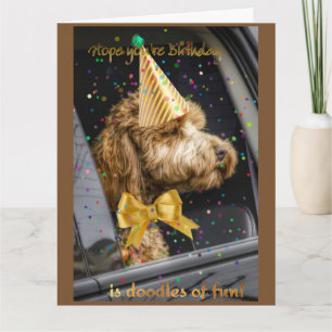 Happy Birthday doodle hondenkaart Kaart