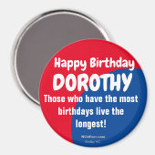 Happy Birthday DOROTHY-koelkast Magnet (Voorkant / Achterkant)