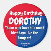 Happy Birthday DOROTHY-koelkast Magnet (Voorkant)