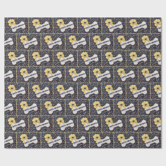 Happy Birthday Dot Bone Cadeaupapier (Vlak)