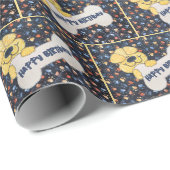 Happy Birthday Dot Bone Cadeaupapier (Rol Hoek)