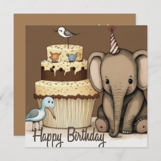 Happy Birthday-douanekaart (Voorkant / Achterkant)