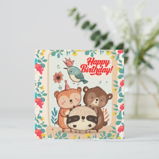 Happy Birthday-douanekaart (Staand voorkant)