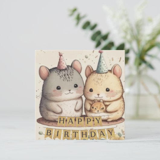 Happy Birthday-douanekaart (Staand voorkant)