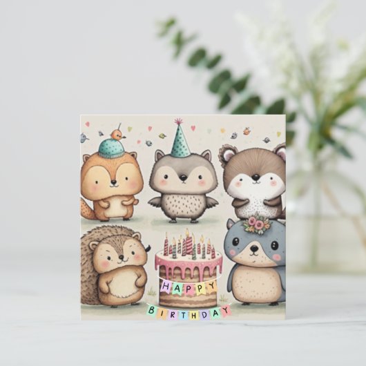 Happy Birthday-douanekaart (Staand voorkant)