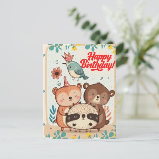 Happy Birthday-douanekaart Briefkaart (Staand voorkant)