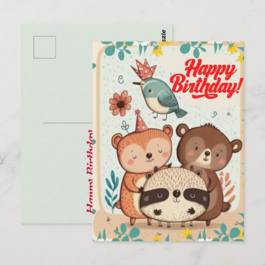 Happy Birthday-douanekaart Briefkaart (Voorkant / Achterkant)