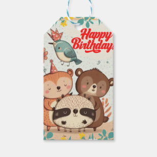 Happy Birthday-douanekaart Cadeaulabel