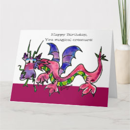Happy Birthday Dragon Beast Vriend Kaart