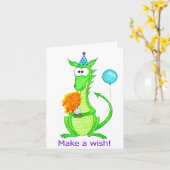 Happy Birthday Dragon gevouwen Wenskaart Kaart (Gele Bloem)