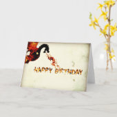 Happy Birthday Dragon Kaart (Gele Bloem)