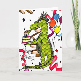 Happy Birthday Dragon verlichting Kaarsen Kaart