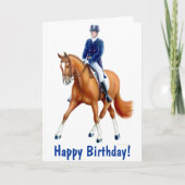 Happy Birthday Dressage Horse Kaart (Voorkant)