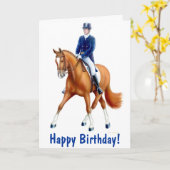 Happy Birthday Dressage Horse Kaart (Gele Bloem)