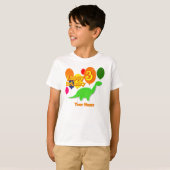 Happy Birthday Drie Jaar Ballon Dinosaurus Shirt (Voorkant volledig)