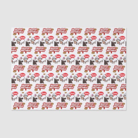 Happy Birthday-driflamp Tissuepapier (Voorkant)