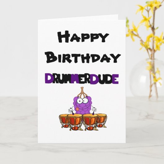 Happy Birthday Drummer Dude Kaart (Gele Bloem)