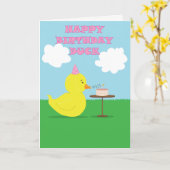 Happy Birthday Duck Kaart (Gele Bloem)