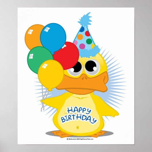 Happy Birthday Duck Poster (Voorkant)