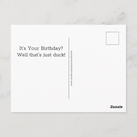 Happy Birthday Ducking Briefkaart (Achterkant)