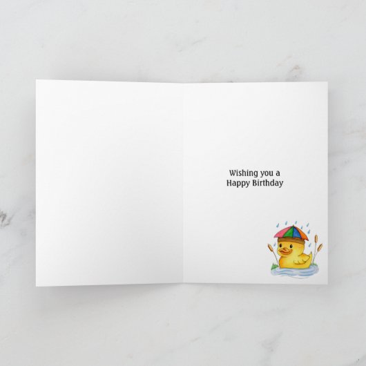 Happy Birthday Ducking Kaart (Binnen)
