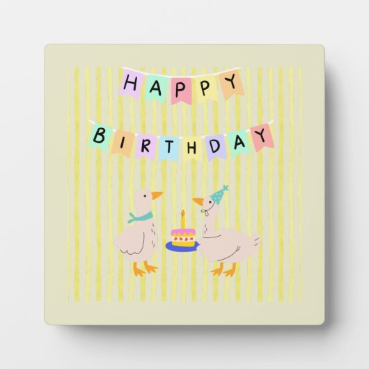 Happy Birthday Duckling Banner Fotoplaat (Voorkant)