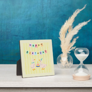 Happy Birthday Duckling Banner Fotoplaat