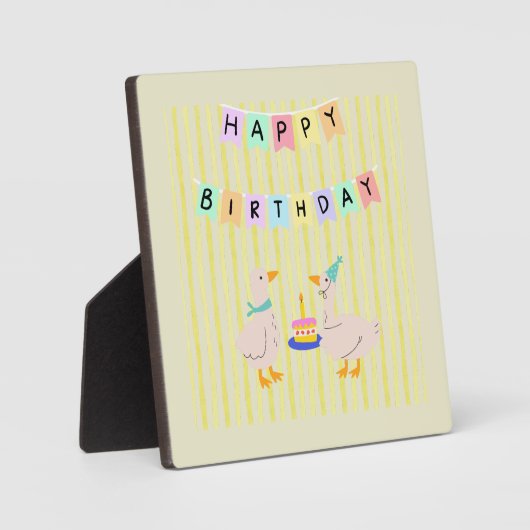 Happy Birthday Duckling Banner Fotoplaat (Voorkant)