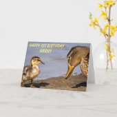 Happy Birthday Duckling & Mom Gepersonaliseerd Kaart (Gele Bloem)