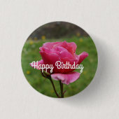Happy Birthday Duet Roos #1 Pinback Button (Voorkant)