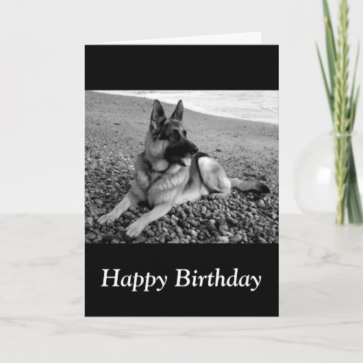 Happy Birthday Duitse Shepherd Puppy Dog Card Kaart (Voorkant)