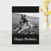 Happy Birthday Duitse Shepherd Puppy Dog Card Kaart (Gele Bloem)