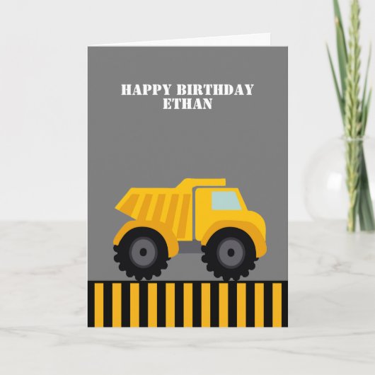 Happy Birthday Dump Truck Eerste Kaart (Voorkant)