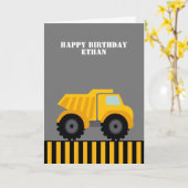 Happy Birthday Dump Truck Eerste Kaart (Gele Bloem)