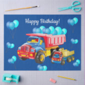 Happy Birthday Dump Trucks and Balloons Tissuepapier (Craft)