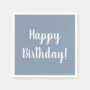Happy Birthday Dusty Blue verjaardagsfeestje Servet